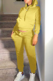 Grey Autumn Winter New Velvet Long Sleeve Hoodie Trousers Plain Color Sports Sets LML274-1
