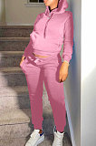 Grey Autumn Winter New Velvet Long Sleeve Hoodie Trousers Plain Color Sports Sets LML274-1