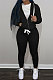 SUPER WHOLESALE | Black Wholesale Sports Women Long Sleeve Zipper Hoodie Bodycon Pants Solid Color Sets LML273-1