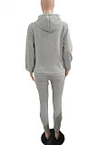 Pink Autumn Winter New Velvet Long Sleeve Hoodie Trousers Plain Color Sports Sets LML274-9