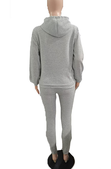 Black Autumn Winter New Velvet Long Sleeve Hoodie Trousers Plain Color Sports Sets LML274-2