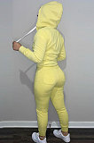SUPER WHOLESALE | Black Wholesale Sports Women Long Sleeve Zipper Hoodie Bodycon Pants Solid Color Sets LML273-1