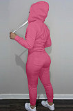 SUPER WHOLESALE | Coffee Wholesale Sports Women Long Sleeve Zipper Hoodie Bodycon Pants Solid Color Sets LML273-2