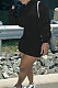 Black Wholesale Cotton Preppy Long Sleeve Hoodie Mini Dress DN8639-3