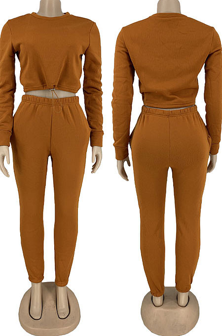 Black Modest New Cotton Hoody Tops Jogger Pants Plain Color Sets DN8643-4