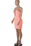 Black Euramerican Backless Sexy Condole Belt Tied Hollow Out Mid Waist Tight Mini Dress WMZ2681-1