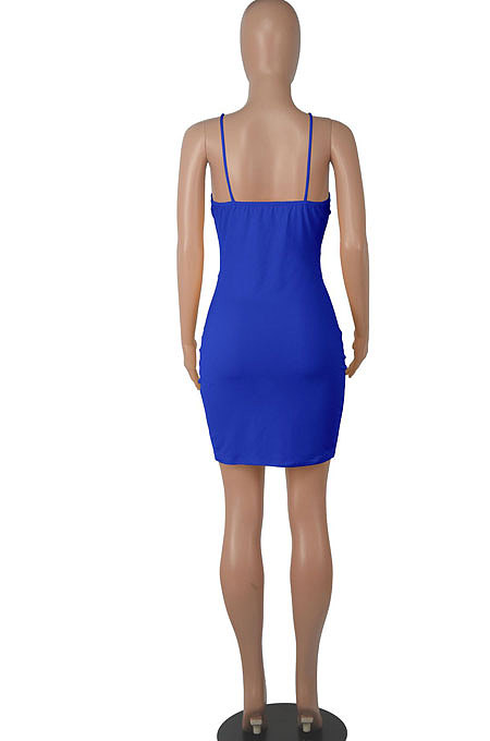 Pink Euramerican Backless Sexy Condole Belt Tied Hollow Out Mid Waist Tight Mini Dress WMZ2681-2