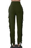 Black Women Fashion Solid Color Sexy Tassel Mid Waist Long Pants WMZ2683-1