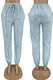 Brown Luxe Simple Pu Leather Casual Pencil Pants DN8642-1