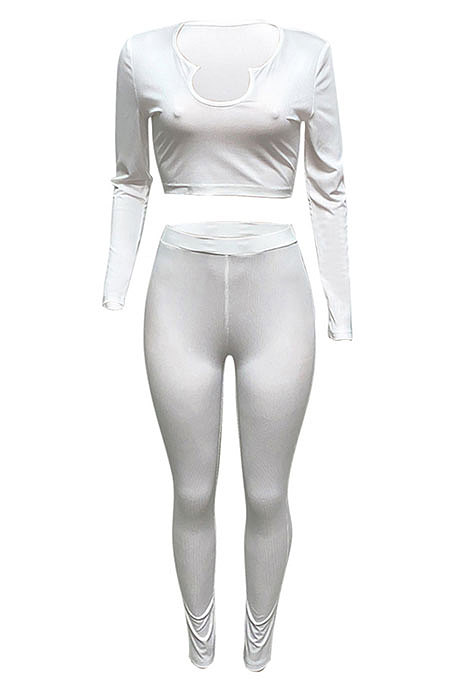 Red Women Ribber V Collar Long Sleeve Solid Color Bodycon Jumpsuits Pants Sets Q979-3