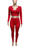Black Women Ribber V Collar Long Sleeve Solid Color Bodycon Jumpsuits Pants Sets Q979-4