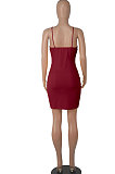 Black Euramerican Backless Sexy Condole Belt Tied Hollow Out Mid Waist Tight Mini Dress WMZ2681-1