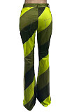 Lake Blue Modest New Matching Color Spliced Flare Pants SZS1002-1