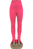 Yellow New Pure Color High Waist Flare Pants DN8640-2