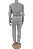 Coffee Modest New Cotton Hoody Tops Jogger Pants Plain Color Sets DN8643-2