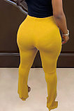 Rose Red New Pure Color High Waist Flare Pants DN8640-1