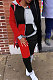 Grey Wholesale New Multicolor Spliced Long Sleeve Zip Hoodie Jogger Pants Sport Sets W8358-2