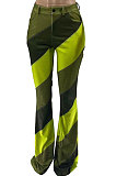 Lake Blue Modest New Matching Color Spliced Flare Pants SZS1002-1