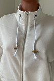 Pink Women Fleece Velvet Pure Color Long Sleeve Zipper Sport Casual Pants Sets NK265-2