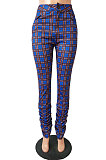 Red Wholesale New Gingham Printed Drawsting Ruffle Pants CM2163-1