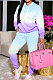 Light Blue Simple Gradient Printed Long Sleeve Loose Hoodie Tops Jogger Pants Sets BBN215-1