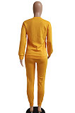 Blue Women Letters Printing Solid Color Pullover Pants Sets DY66301-5