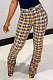 Beige White Wholesale New Gingham Printed Drawsting Ruffle Pants CM2163-5