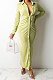 Green Women Fashion Sexy Long Sleeve Solid Color Shirred Detail Single-Breasted Tight T Shirt/Shirt Dress DY6950-3
