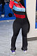 Black Women Sexy Velvet Spliced Long Sleeve Zipper Mid Wasit Casual Jumpsuits  ED8532-3