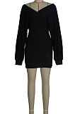 Apricot Women Sexy Deep V Collar Solid Color Mini Dress KA7212-3