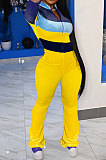 Black Women Sexy Velvet Spliced Long Sleeve Zipper Mid Wasit Casual Jumpsuits  ED8532-3