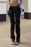 PU Material High Waist Pants