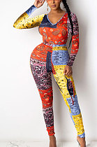Multicolor Women Autumn Printing Sexy Pants Sets YSH86267