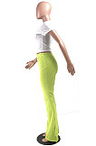 Black Simple New Pure Color Hole Hem Slit Bodycon Pants YMT6238-2