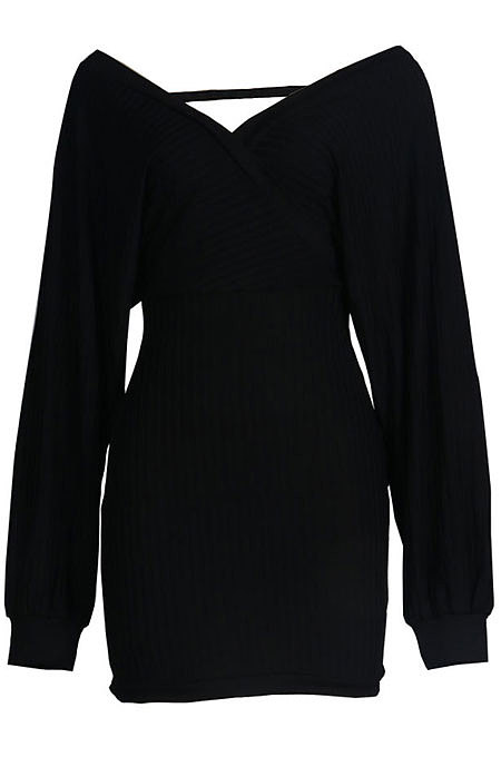 Apricot Women Sexy Deep V Collar Solid Color Mini Dress KA7212-3