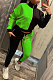 Neon Green Casual Women's Color Matching Long Sleeve Jogger Sports Sets HHM6533-4