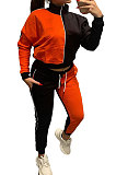 Blue Casual Women's Color Matching Long Sleeve Jogger Sports Sets HHM6533-6