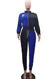 Red Casual Women's Letter Color Matching Long Sleeve Jogger Sports Sets HHM6531-6