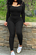 Square Plunge Neck Bodycon Pants Set