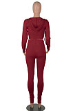 Black Women Autumn Winter Fashion Pure Color Long Sleeve Bandage Hollow Out Sexy Pants Sets WMZ2672-1