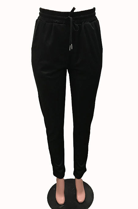 Gray Green Women Fashion Pure Color Casual Small Ribber Elastic Force Pants YSH86274-4