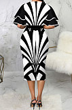 Red Digital Printed Ruffle Sleeve Round Neck Elegant For Party Wrap Dress SMR10721-2