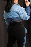 Yellow Women's New Color Matching High Neck Cotton-Padded Clothes Jacket GLS10065-1