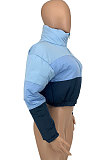 Yellow Women's New Color Matching High Neck Cotton-Padded Clothes Jacket GLS10065-1