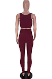 Dark Blue High Elastic Ribber Tank&Cardigan Coat Pencil Pants Three Piece ARM8312-5