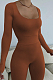 Square Plunge Neck Bodycon Pants Set