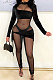 Black Nigh Club Velvet Mesh Spliced Long Sleeve Irregular Jumpsuits SY8830-4