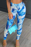 Yellow Casual Design Printed Elastic Yoga Hip Pants FH181-1