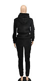 Brown Women Hoodie Drawsting Embroidered Casual Pants Sets SMY81124-3