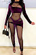 Purple Nigh Club Velvet Mesh Spliced Long Sleeve Irregular Jumpsuits SY8830-3
